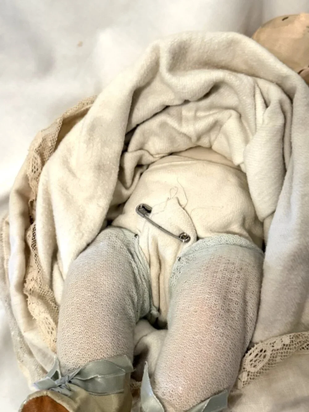 Antique Japan 16” Bisque Head Morimura Brothers Porcelain Baby Doll 1920s